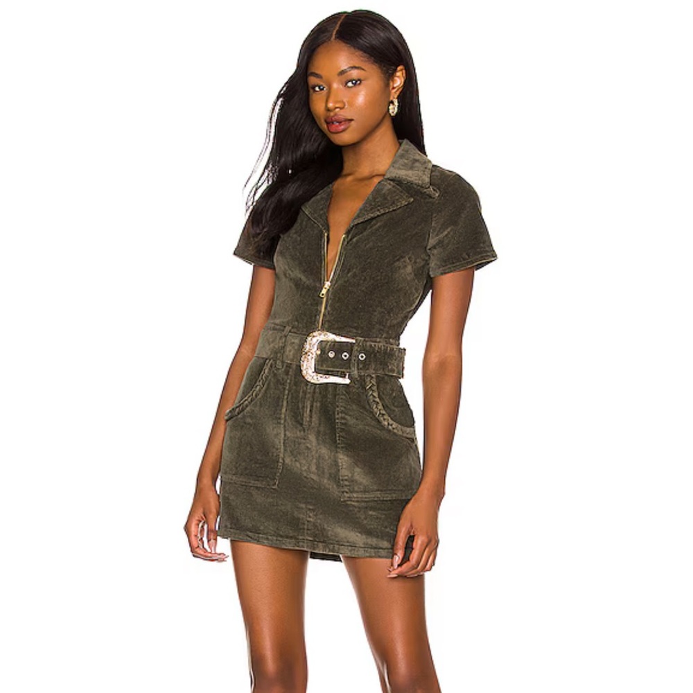 Outlaw Dress in Green Corduroy Show Me Your Mumu XS